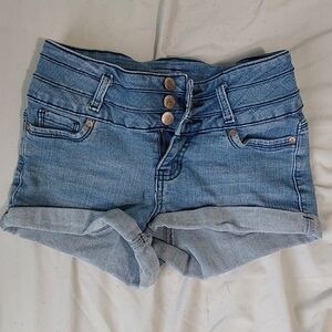 Blue Spice High Waist Denim Shorts